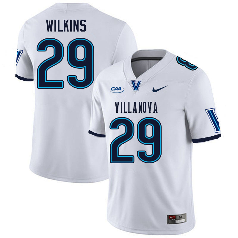 Villanova Wildcats #29 Samir Wilkins College Football Jerseys Stitched-White